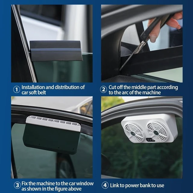 Alt view image 3 of 5 - High-Quality Solar Powered Car Fan - Efficient Cooling, 2.4V, 5W USB Connection, Revolutionizes Car Air Circulation for Supreme Comfort