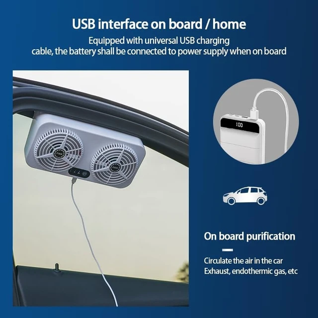 Alt view image 4 of 5 - High-Quality Solar Powered Car Fan - Efficient Cooling, 2.4V, 5W USB Connection, Revolutionizes Car Air Circulation for Supreme Comfort