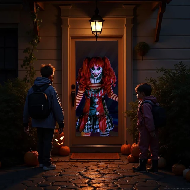 Alt view image 2 of 5 - AtmosFX Creepy Clowns Digital Decoration on USB Includes 17 Atmosfx Video Effects for Hallloween