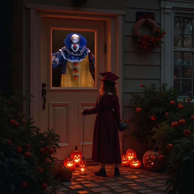 Alt view image 3 of 5 - AtmosFX Creepy Clowns Digital Decoration on USB Includes 17 Atmosfx Video Effects for Hallloween
