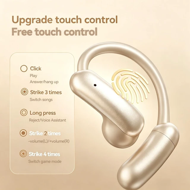 Alt view image 5 of 5 - OceanSounds Open Ear Headphones with Swappable Battery (Beige)