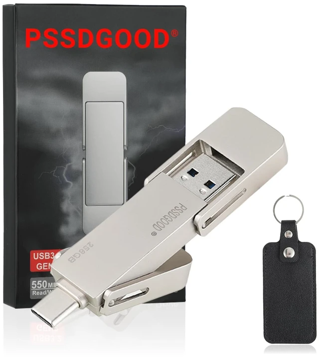 Main image of 256GB 550MB/S USB C Flash Drive,2-in-1 Type C+ USB A 3.2 Gen2 Thumb Drive