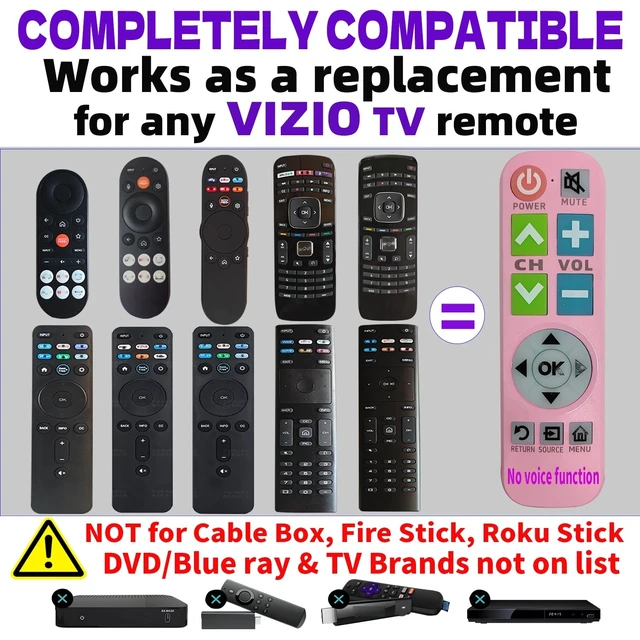Alt view image 2 of 5 - HIQAQWUA Backlit Big Button Remote for Vizio TVwith Pink Silicone Cover