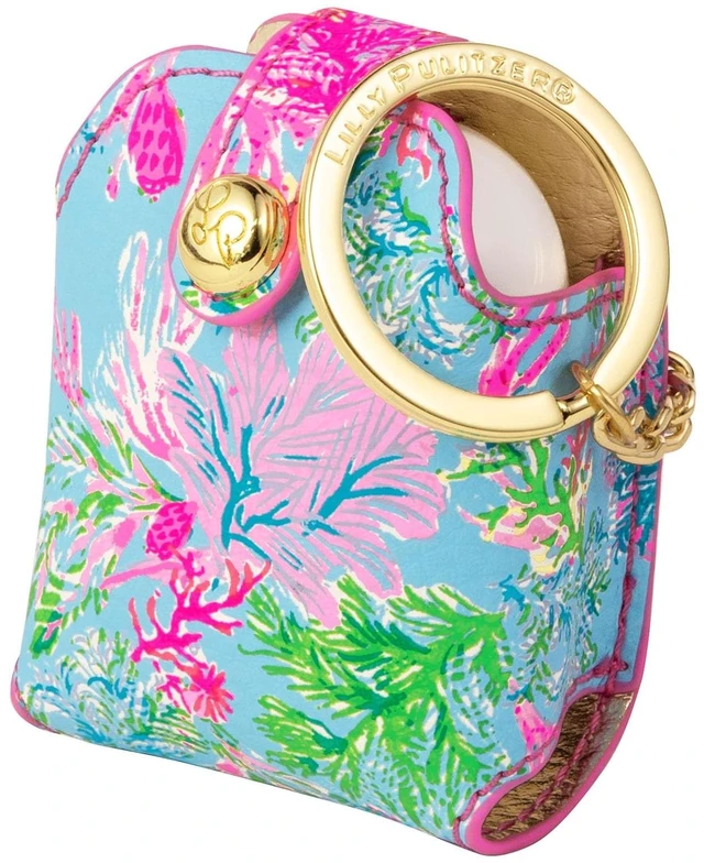 Main image of Lilly Pulitzer Leatherette Headphone Holder, Cute Keychain Case with Access to Charging Port, Cay to My Heart