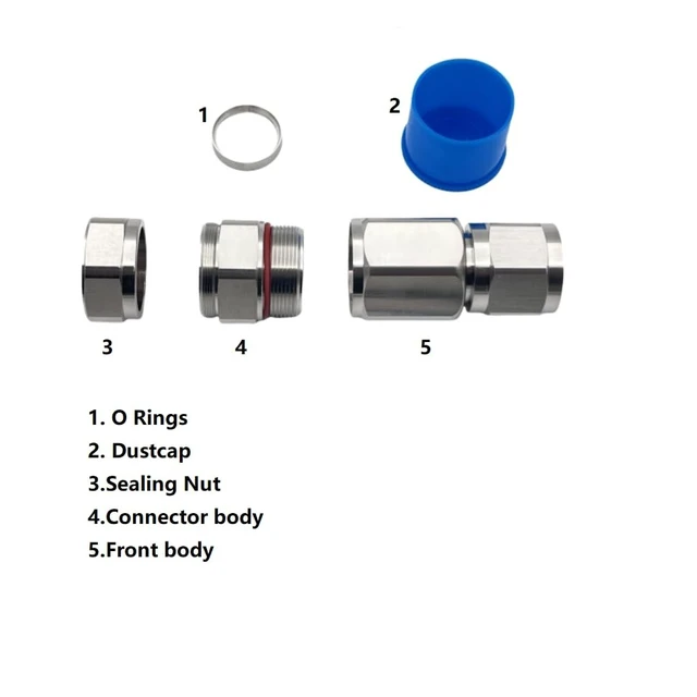 Alt view image 5 of 5 - BEUDOUFORU N Male Heliax Connector 1/2" Coax Cable RF Adapter for Andrew LDF 4-50A/Belden RA500/LCF12-50J 1/2 Flexible Annular Corrugated Coax Cable Ends (10)