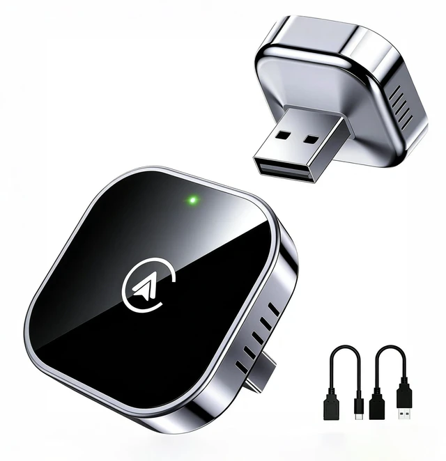 Main image of 2-in-1 Wireless CarPlay and Android Auto Adapter, 2026 Upgraded Wired to Wireles s Converter, Wireless CarPlay Adapter for Apple iPhone & Android,Plug-and-Play, Stylish and Compact Desig