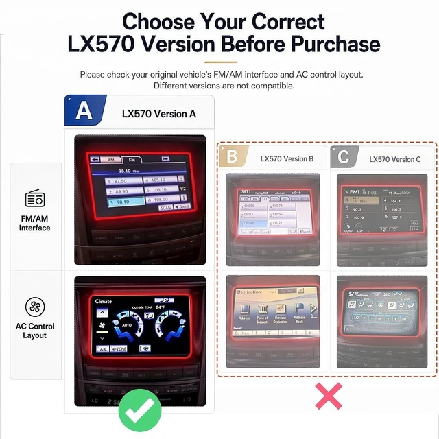 Alt view image 2 of 5 - OEM-Style Android 14 Car Stereo for Lexus LX570 2008-2015, 6G+128G, Type A