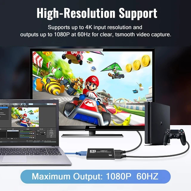 Alt view image 5 of 5 - HDMI Video Capture Card 1080P 60FPS, USB 3.0 Game Capture Device
