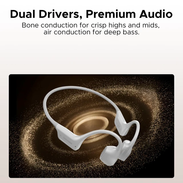Alt view image 3 of 5 - DOOGEEEco Bone Air Swim Bone Conduction Headphones Open Ear Wireless Waterproof Headphones 64GB IP68 Dual Conduction Headphones 8H Playtime Open Ear Sports Headphones for Cycling Swiming - LGra