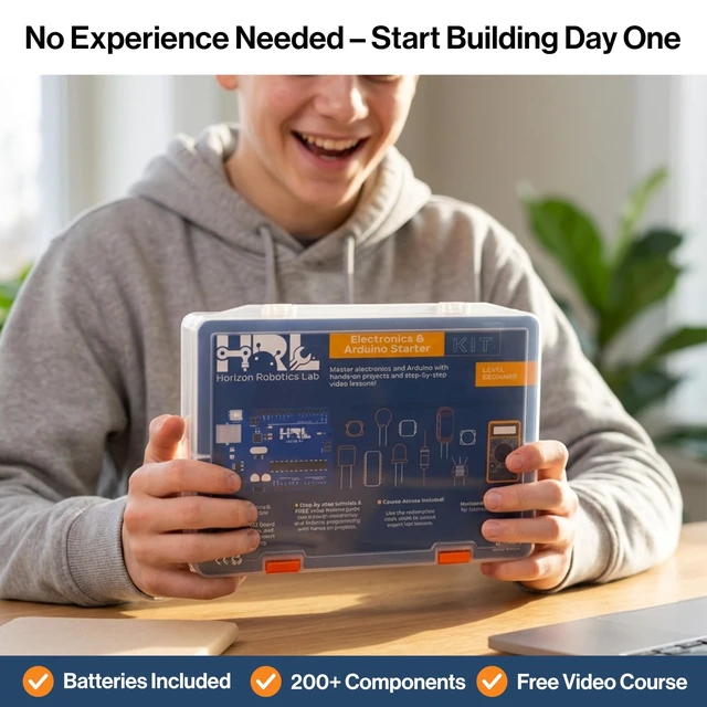 Alt view image 2 of 5 - Horizon Uno Electronics Starter Kit with Video Lessons Arduino-Compatible Board, Sensors, LEDs, Servos & More Learn Electronics & Coding for Beginners