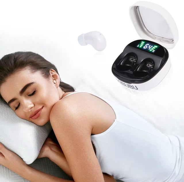 Main image of Kibubu Air 10 Mini Wireless Sleep Earbuds with LED Display & Charging Case 42 dB Noise Cancellation, Ultra-Mini & Invisible Fit, Ultra-Light 2.3 g Each,Side-Sleeper Comfort, 25H Playtime (Whit