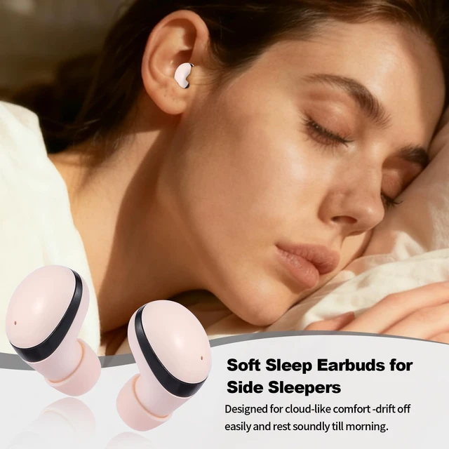 Alt view image 4 of 5 - Kibubu Air 10 Mini Wireless Sleep Earbuds with LED Display & Charging Case 42 dB Noise Cancellation, Ultra-Mini & Invisible Fit, Ultra-Light 2.3 g Each,Side-Sleeper Comfort, 25H Playtime (Whit