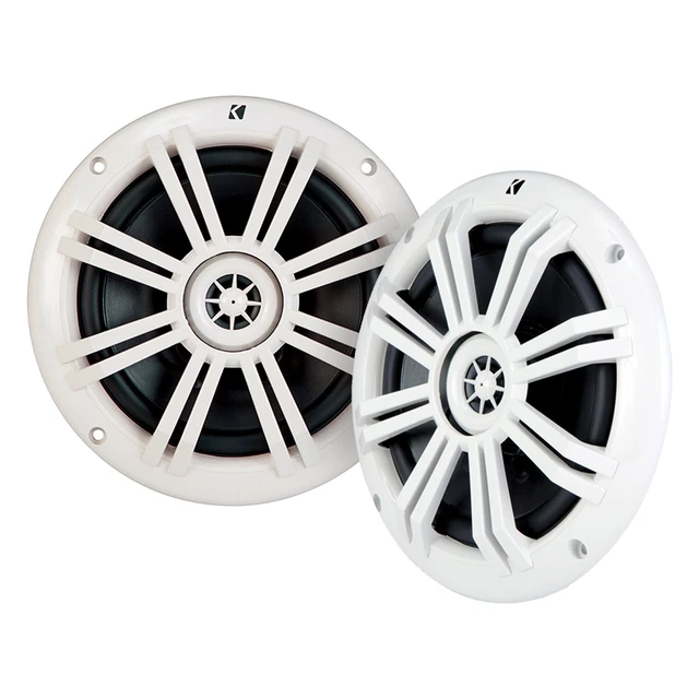 Alt view image 2 of 5 - 4 x Kicker 6.5" Marine Boat Coaxial White Speakers Combo Bundle With Pyle Elite Series 400 Watt 4-Channel Marine Car Bluetooth Amplifier and 8 Gauge Total Amplifier Installation Wiring Kit