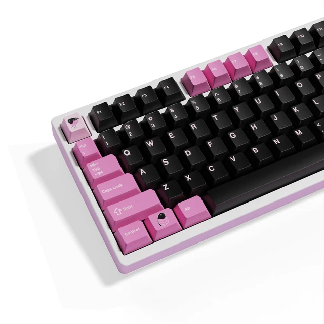 Main image of KeebsForAll kfaPBT Pink Robin Set for Mechanical Keyboard, Pink Robin Bird Themed keycaps, 164 Keys Set Custom Keycap Set, Cherry Profile, Compatiable with 100%, 75%, 65%, 60% Keyboards
