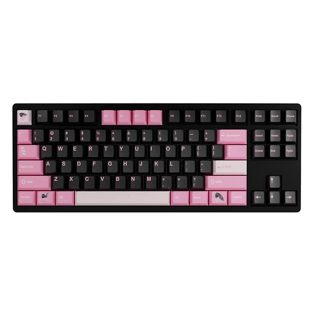 Alt view image 2 of 5 - KeebsForAll kfaPBT Pink Robin Set for Mechanical Keyboard, Pink Robin Bird Themed keycaps, 164 Keys Set Custom Keycap Set, Cherry Profile, Compatiable with 100%, 75%, 65%, 60% Keyboards