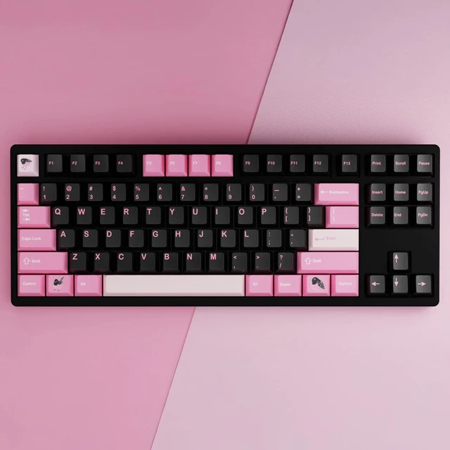 Alt view image 5 of 5 - KeebsForAll kfaPBT Pink Robin Set for Mechanical Keyboard, Pink Robin Bird Themed keycaps, 164 Keys Set Custom Keycap Set, Cherry Profile, Compatiable with 100%, 75%, 65%, 60% Keyboards