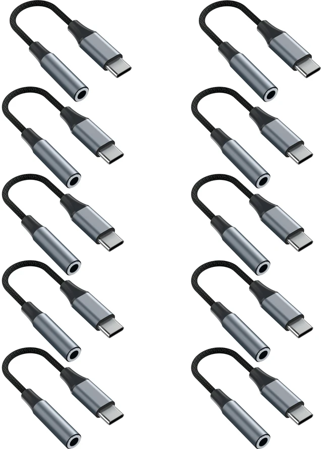 Main image of YGKSAA 10PCS USB C to 3.5mm Female Headphone Jack Adapter