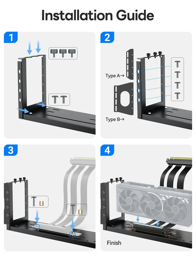 Alt view image 2 of 5 - RAGEER Vertical GPU Mount 2/3 Slot, GPU Mounting Bracket