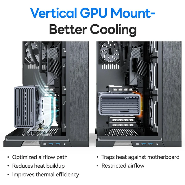 Alt view image 4 of 5 - RAGEER Vertical GPU Mount 2/3 Slot, GPU Mounting Bracket