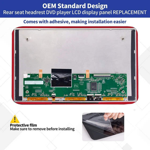 Alt view image 2 of 5 - TsuperU 12.6" LCD Display Digitizer Replacement for Cadillac Escalade Headrest Back Seat TV DVD Screen 2021-2024, Touch Screen Monitor for GMC Yukon XL Chevy Suburban Tahoe 2021-2023 84824745 86786028