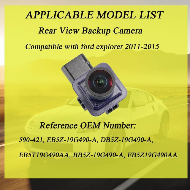 Alt view image 3 of 5 - EB5Z-19G490-A Rear View Backup Camera Compatible with Ford Explorer 2011-2015, Reversing Parking Assist Camera Replaces DB5Z-19G490-A, EP5T-19G490-AA