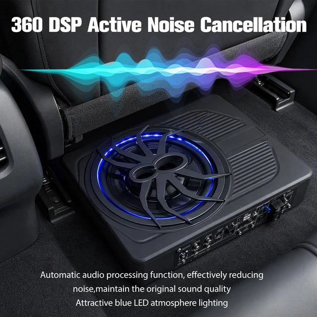 Alt view image 4 of 5 - 10"800W Under Seat Subwoofers With Amp,All-in-One Subwoofer And Amp Package With Blue Light&Robust Cooling,Individual Control for Low Pass/Gain/Boost Bass,Perfect Deep Bass for Car/Truck/SUV/Jeep/MPV