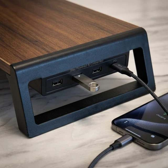 Alt view image 4 of 5 - Zapuno Desk Organizer and Accessories, Computer Monitor Stand Riser with USB Hub , Laptop Stand