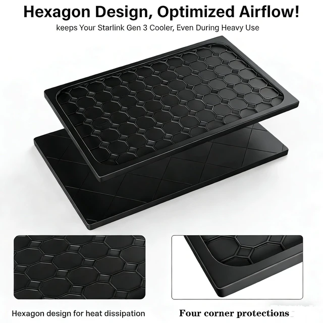 Alt view image 3 of 5 - Starlink Gen 3 Protective Cover Case Silicone Protector Cover for Starlink Standard Gen 3 Satellite Dish Waterproof, Hail & Impact Resistant Against Rocks Sand (Black)