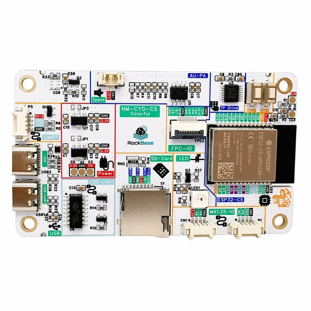 Alt view image 2 of 5 - RockBase NM-CYD-C5 ESP32-C5 Development Board, 2.8" Touchscreen, Dual-Band Wi-Fi 6, Built-in ESP-Claw AI Smart Frame, Compatible with Arduino
