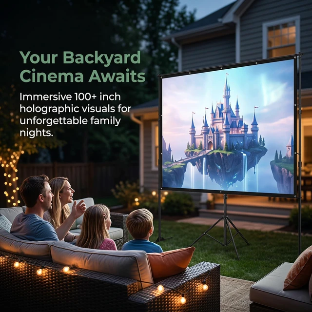 Alt view image 2 of 5 - 60" x 106"Anti-Crease Double Sided Holographic Rear Projection Screen
