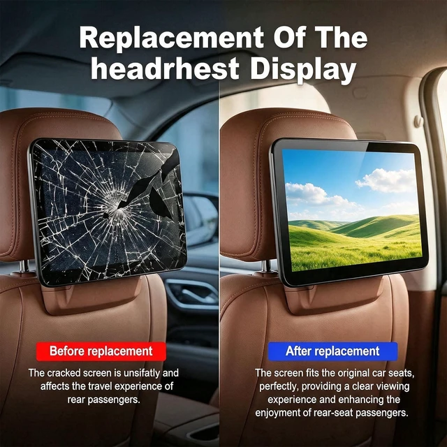 Alt view image 4 of 5 - 85100044 12.6 Inch LCD Rear Seat Entertainment Touch Screen Display Fit for 2021-2023 Chevy Suburban GMC Yukon XL Cadillac Escalade 2021-2024 Headrest TV Replacement 8510004285157661, 58157877
