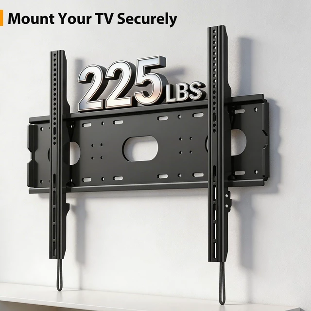 Alt view image 3 of 5 - GLWIXY Ultra Slim Large Low Profile Heavy Duty Fixed TV Wall Mount for 42-90" 4K TVs & Monitors