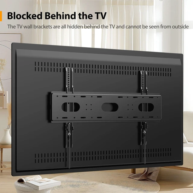 Alt view image 5 of 5 - GLWIXY Ultra Slim Large Low Profile Heavy Duty Fixed TV Wall Mount for 42-90" 4K TVs & Monitors