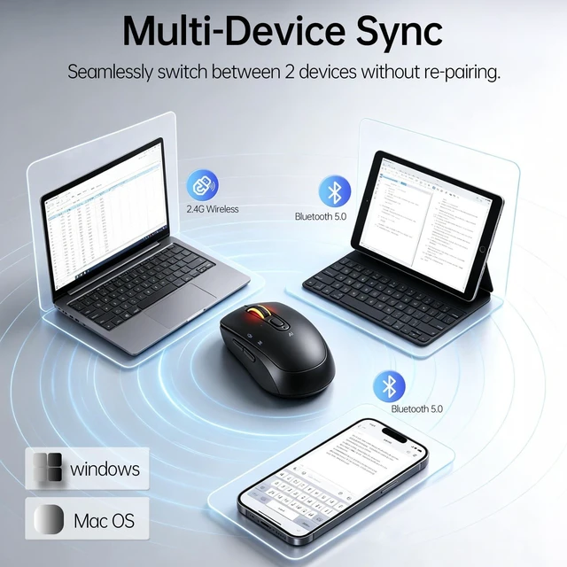 Alt view image 4 of 5 - MTCA AI Mouse for Computer (Black)