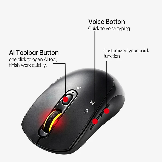 Alt view image 5 of 5 - MTCA AI Mouse for Computer (Black)