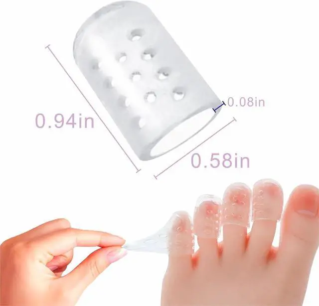 Alt view image 2 of 7 - Silicone Anti Friction Toe Protectors Women, 30 Pcs Gel Toe Separators Breathable Little Toe Covers for Men and Women, Toe Sleeves for Ingrown Toenails, Corns, Calluses, Blisters and Pain Relief