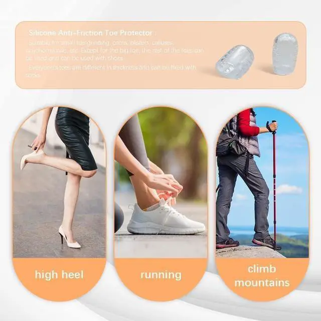 Alt view image 6 of 7 - Silicone Anti Friction Toe Protectors Women, 30 Pcs Gel Toe Separators Breathable Little Toe Covers for Men and Women, Toe Sleeves for Ingrown Toenails, Corns, Calluses, Blisters and Pain Relief