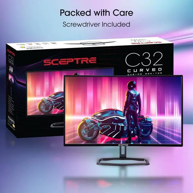 Alt view image 8 of 8 - Sceptre Curved 32" Gaming Monitor Up to 240Hz 1ms AMD FreeSync Premium Build-in Speakers, HDMI Displayport Gunmetal 2021 (C325B-FWD240)