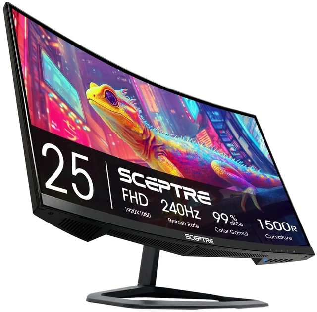 Main image of New! Curved 24.5-inch Gaming Monitor up to 240Hz 1080p R1500 1ms DisplayPort x2 HDMI x2 Eye Care Build-in Speakers, Machine Black 2026 (C255B-FWT240 Series)