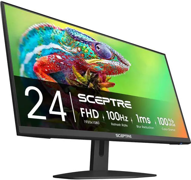 Alt view image 12 of 13 - Sceptre New 24-inch Gaming Monitor 100Hz 1ms DisplayPort HDMI x2 100% sRGB AMD FreeSync Build-in Speakers, Eye Care Frameless Machine Black 2024 (E248W-FW100T)