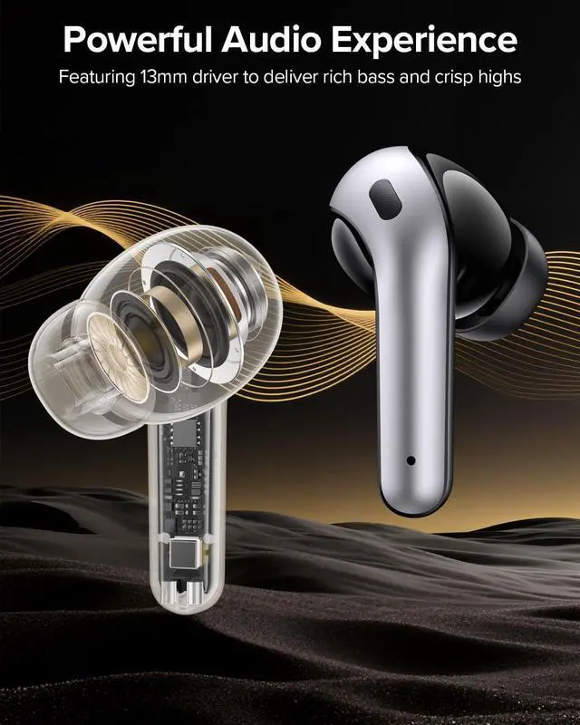Alt view image 4 of 7 - Bluetooth Headphones True Wireless Earbuds 60H Playback LED Power Display Earphones with Wireless Charging Case IPX5 Waterproof in-Ear Ear buds with Mic for TV Smart Phone Laptop Computer Sports