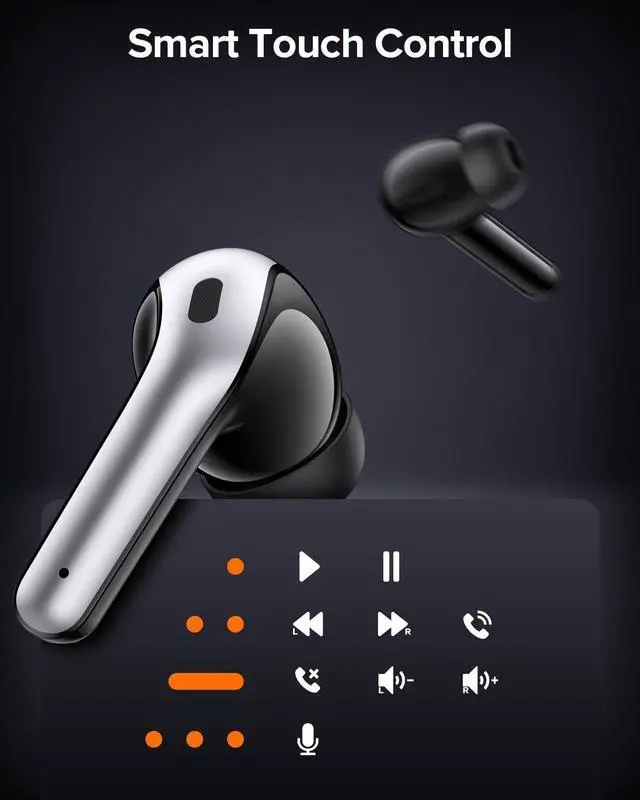Alt view image 7 of 7 - Bluetooth Headphones True Wireless Earbuds 60H Playback LED Power Display Earphones with Wireless Charging Case IPX5 Waterproof in-Ear Ear buds with Mic for TV Smart Phone Laptop Computer Sports