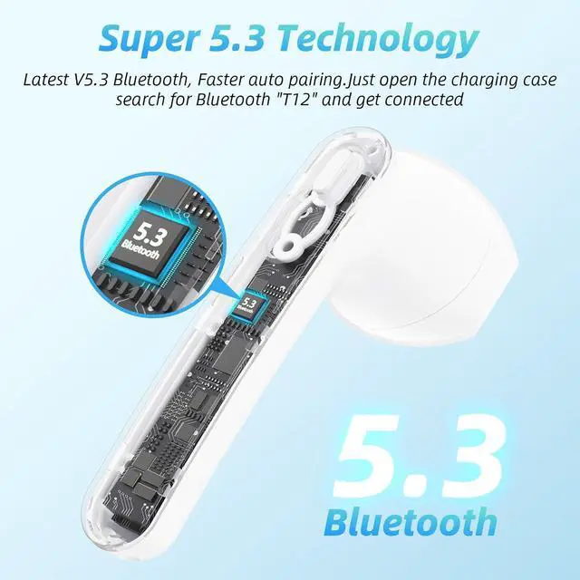 Alt view image 4 of 6 - Wireless Earbuds 40H Playtime 8H Continuous Playtime Bluetooth Ear Buds, IPX6 Waterproof Stereo Sound Bluetooth Wireless Headphones with Microphone and Charging Case for iOS Android Sports