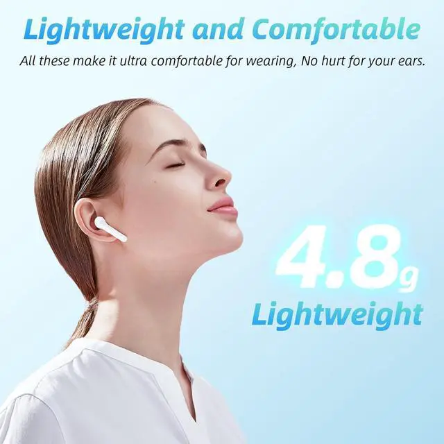 Alt view image 5 of 6 - Wireless Earbuds 40H Playtime 8H Continuous Playtime Bluetooth Ear Buds, IPX6 Waterproof Stereo Sound Bluetooth Wireless Headphones with Microphone and Charging Case for iOS Android Sports