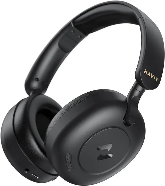 Main image of havit H655BT Hybrid Active Noise Cancelling Headphones for Airplane Travel, Wireless Over Ear Bluetooth Headphones, 76H Playtime, Hi-Res Audio, Super Bass via App, 5 Mic for Noise Cancelling