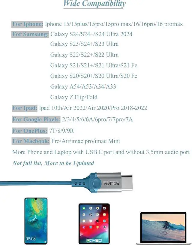 Alt view image 4 of 7 - USB C Headphones Corded for Samsung S22 S21 Ultra S20 S23 Fe,iPhone 15 Pro Max Plus, Noise Cancelling USB Type C Earbuds Earphone with Mic Volume Control Bass Stereo for Music Game Chat