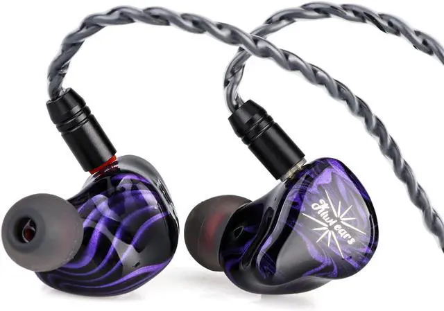 Main image of Linsoul Kiwi Ears Quartet 2DD+2BA Hybrid In-Ear Monitor, HiFi Earphones with Hand-crafted Resin Shell, Detachable OFC Silver-plated IEM Cable for Audiophile Musician DJ Studio Gaming (Purple, Quartet)