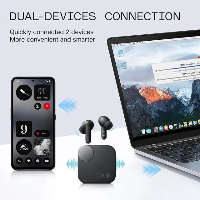 Alt view image 3 of 7 - CMF Buds Pro 2 Wireless Earbuds with Smart Dial, 50dB Hybrid Noise Cancelling Earbuds Wireless Bluetooth 5.3, 11mm Bass with LDAC, 6 Hi-Res Audio Mics, 43H Playtime, Fast Charging Case, Dark Grey