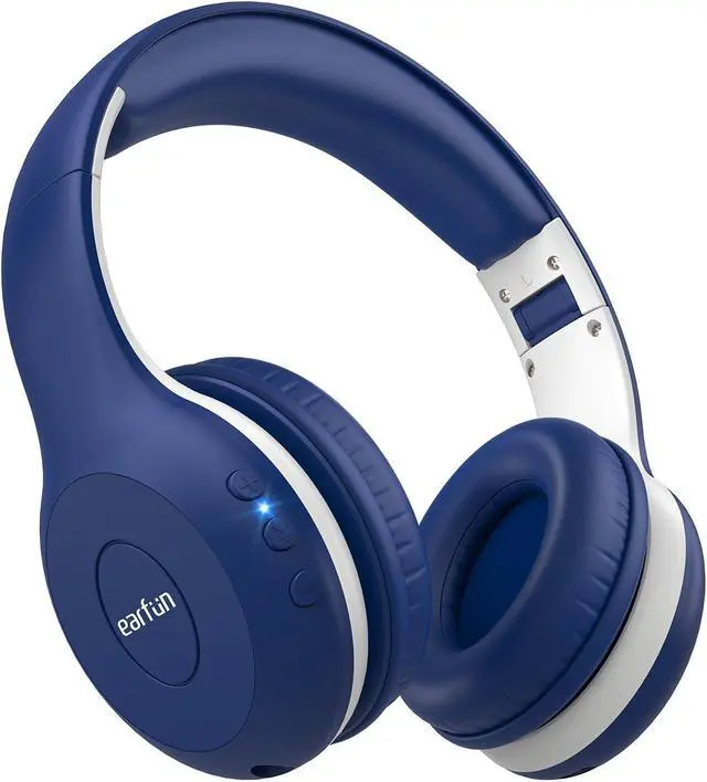 Main image of EarFun K2 Kids Bluetooth Headphones, Kids Headphones with Volume Limited, 40H Playtime, Built-in Mic, Stereo Sound, Foldable Over-Ear Headphone for School/Travel/iPad/Tablet, Blue