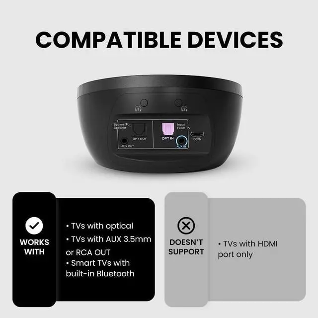 Alt view image 3 of 6 - Avantree Medley Air - Wireless Earbuds for TV Listening with Clear Dialogue, Open-Ear Design for Surrounding Awareness, Bluetooth Transmitter & Headphones Charging Dock 2 in 1, Soundbar Passthrough